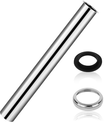 Tubo de Inmersión para Sifón - 30CM Tubo de Extensión para Desagüe, Sifón de Acero Inoxidable, Unidades de Sifóns Alargador, Extensión de Drenaje de Tubos de Fregadero, para Hogar Baño Cocina
