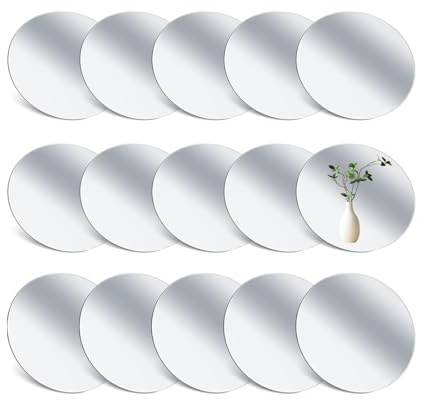 JMNHSOA 15 Stück Runde Spiegelaufkleber 10 cm,Acryl Spiegelfliesen Selbstklebend,Runde Spiegelfliesen für DIY Wanddeko,Dekospiegel für Schlafzimmer,Wohnzimmer,Flur
