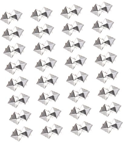 DOITOOL 100piezas Remaches Punk de Metal Cuadrados Pinchos Plateados para Manualidades Accesorios de Moda para Decoración de Ropa y Zapatos