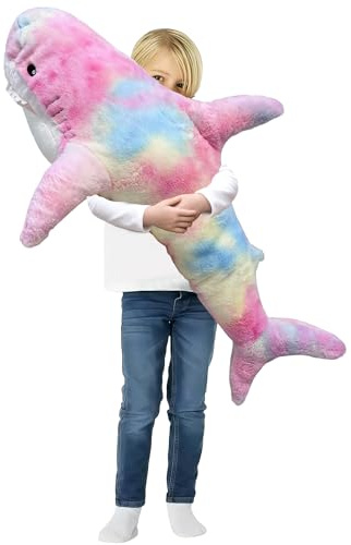 AURWEL XXL Hai Kuscheltier 100cm, Weiches Hai Spielzeug & Plüschtier, Großes Stofftier für Kinderzimmer-Deko, Einfach zu Reinigen Familie, Freunde und Tierliebhaber