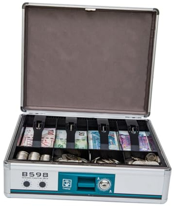 TOGEVAL Geld Box Tragbare Geldkassette Metallkassette Mit Henkel Spardose Box Für Wertsachen Aufbewahrung