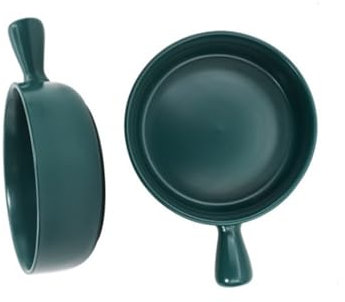 TIDTALEO Ciotola in Ceramica con Manico Isolato per Colazione e Insalata Scodella per Zuppa e Noodle Versatile per Latte Porridge e Salse Utensile Cucina Casa Verde