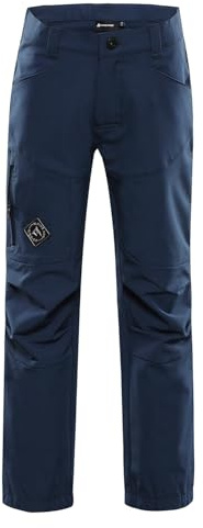 Alpine PRO FIRSTO Unisex Outdoor Softshellhose Hose, Winterhose, Thermohose, Funktionshose Reflektierender Druck, Wasserdichtes Atmungsaktives und Winddichtes Material, Warme Füllung, BLAU - 140-146