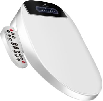 Marque Française - Siège Toilette Japonaise Intégral - Abattant WC Electrique I Séchant & Lavant avec cuvette Japonaise Innovante et Chauffante, Télécommande en Français I Élégance & Confort Japonais