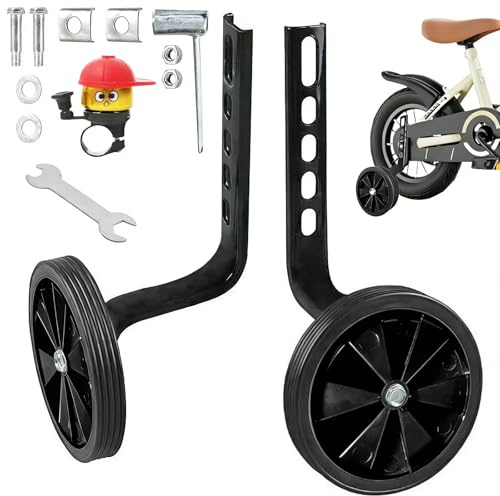 HUIKUANGEU Fahrrad Stützräder,Universal Stützräder,Einstellbare Hilfsräder,Universal Hilfsräder,Sicherheits Stützräders,Fahrrad Stabilisatoren Stützräders,für 12 14 16 18 20 Zoll Fahrrads