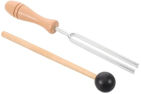 Diapason de Contemplation Portatif en Bois et Métal, 1 Set | Outil Pédagogique Léger, Finition Poli à Main, pour Yoga, Équilibre Corps Esprit, Débutants et Professionnels