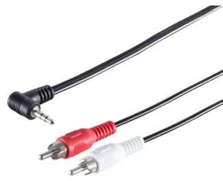 S/CONN maximum connectivity Winkel-Klinkenst. 3,5mm / 2 Cinchstecker, 1,5m