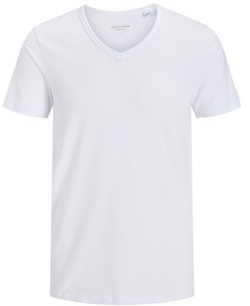 JACK & JONES Male T-Shirt Basic V-Neck Opt White, XXL