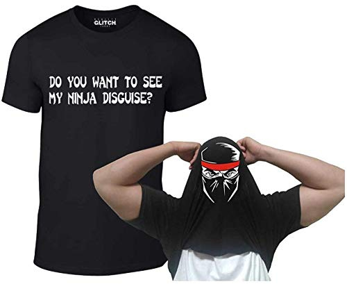 Reality Glitch Men's Do You Want to See My Ninja Disguise? Funny Flip T-Shirt