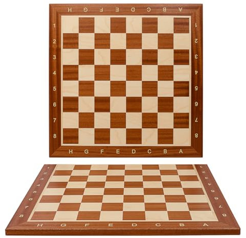 Klassisches Schachbrett | Master of Chess | Inarsia Brett 48 cm | Professionelles Sykomore - Mahagoni Turnier Schachbrett Holz Hochwertig NO.5