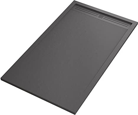 Piatto doccia in marmo resina Grigio Scuro pietra cemento GRID - 80x90