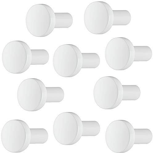 Gedotec Design Möbelknopf weiß matt Schrank-Knopf Vintage für Schubladen - H10046 | edler Möbelgriff Antik rund | Knopf zylindrisch Ø 20 mm | 10 Stück - Möbel-Knauf klassisch mit Möbelschrauben