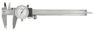 Mahr 4107107 Marcal 16 U Zifferblatt Messschieber mit Reibrad, weißes Zifferblatt, 0-150 mm Reichweite, 0,02 mm Skala, 2 mm Reichweite pro Drehzahl