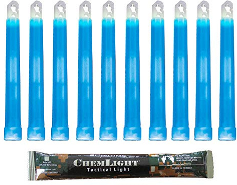 Cyalume Leuchtstab 15 cm, Original Militärische ChemLight Lightsticks In Blau (20-er Pack), Hohe Brenndauer Von 8 Stunden, 100% Konform Mit Den NATO-Spezifikationen, Militärtauglich, REACH-konform