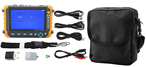 5-Zoll-4-in-1-CCTV-Monitortester, koaxialer analoger AHD/TVI/CVI/CVBS-Videomonitor-Tester, UTP/PTZ-Kabeltest für analoge 1080P / 3MP / 4MP / 5MP-Überwachungskamera, tragbarer VGA-DC12V-Ausgang