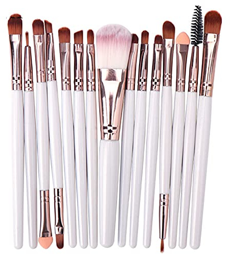 Makeupborstset ögonskugga flytande foundation eyeliner ögonfrans läpp makeup borste kosmetisk skönhetsverktyg set 15 st 1BK