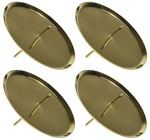 Riffelmacher Adventskerzenhalter Ø 10 cm Gold 10786 | 4 Stück - Kerzenhalter für Stumpenkerzen Adventsgesteck Adventskranz
