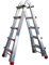 Escalera de Aluminio telescópica Plegable Multiusos, Apertura en Tijera, Multifuncional 6+6 en Dos tramos ( hasta 12+12 peldaños) Certificación EN-131.