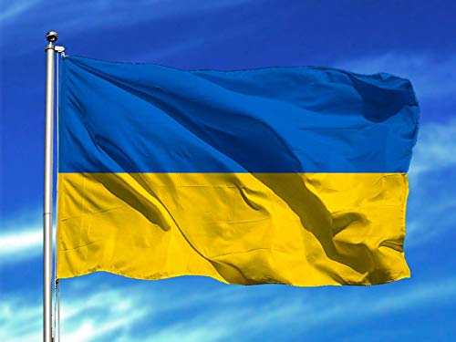 Oedim Bandera de Ucrania 150x85cm, Reforzada y con Pespuntes, Bandera con 2 Ojales Metálicos y Resistente al Agua, Amarillo (LEG06403001)