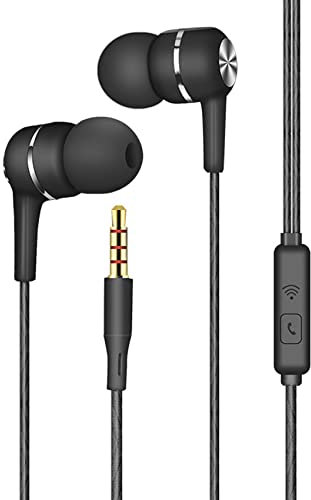 Rtinle Auriculares intraurales magnéticos, Puerto Jack de 3,5 mm, Resistentes a la corrosión, Aislamiento acústico, Definizione Stereo per PC e Smartphone etc,Negro
