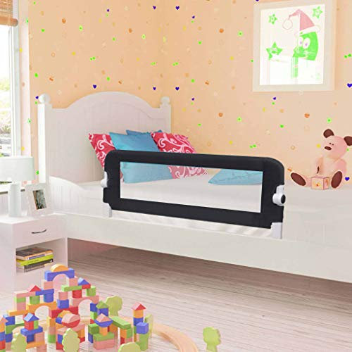 Yongdu Kleinkind-Bettschutzgitter, Rausfallschutz Bett, Bettgitter Rausfallschutz, Rausfallschutz Kinderbett, Bettumrandung Babybett, Grau 120x42 cm Polyester