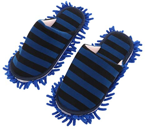 Healeved Bodenreinigung Hausschuhe Aus Chenille Saubere Hausschuhe Für Haushaltsreinigung Schuhüberzüge Mit Mikrofaser-Innensohle Einheitsgröße Blau