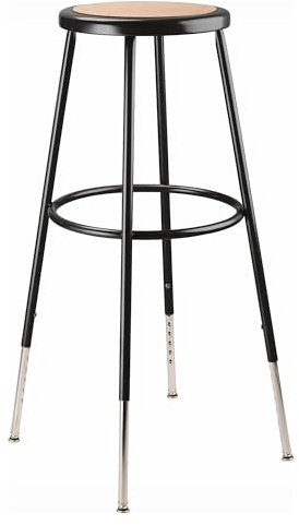 National Public Seating, 30.5-38.5in. Height Adjustable Steel Stool, Primary Color Black, Included (Qty.) 1, Seating Type Office Stool, Model# 6230H-10