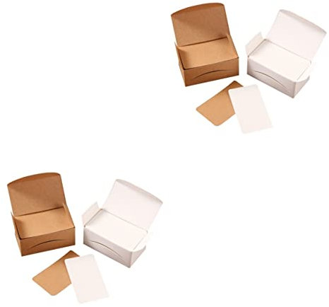 Ciieeo 400stücke Grußkarten Leere Retro Kraftpapier Notizkarten Blanko Postkarten Für Persönliche Nachrichten Weiße Braune Karten Für Bastelprojekte Und Dankeskarten