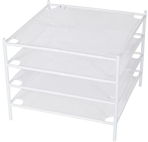 STORAGEIDEAS Sweater Drying Rack, 4-Layer Stackable Flat Clothes Drying Rack, Laundry Drying Rack, Mesh Air Dryer, Portable Dry Rack for Indoor & Outdoor