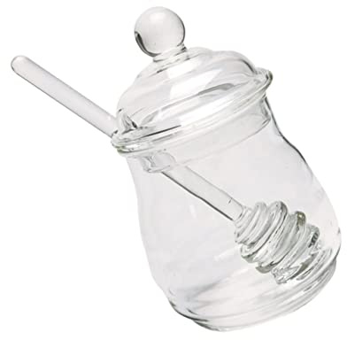 BESTonZON 1 Jeu Pot De Miel En Verre Bocaux Pot De Miel Domestique Conteneur De Stockage De Miel Gadget De Cuisine Stockage De Miel Peut Un Verre Style Bouteille De Stockage Réutilisable