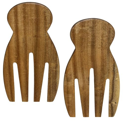 TB Home Salad Hands – Acacia Wood Salad Serving Utensils for Tossing & Serving