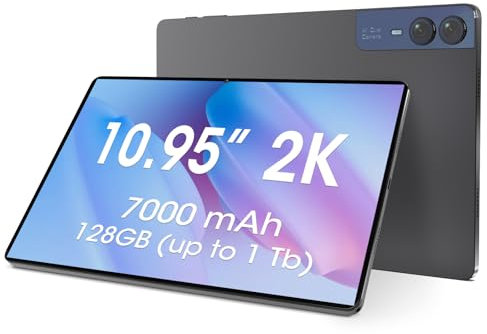 CWOWDEFU Tablet Android, tablet Android 14 da 10,95 pollici, dispone di 14 (6+8) GB RAM, 128 GB ROM (fino a 1 TB utilizzabile), batteria 7000 mAh, schermo IPS 1920 x 1200, interamente realizzato in