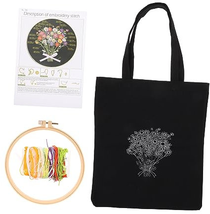 ULDIGI Leinwandtasche Diy Stickerei Kit Anfänger Stickerei Tasche Handwerk Machen Kit Bastelset Für Canvas-taschen Kreuzstichset Einkaufstasche