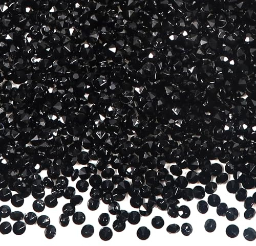 TOAOB 5000 Stück 4.5 mm Schwarz Acryl Kristalle Diamanten Tischstreuer Konfetti Klare Strasssteine für Tischdekoration Hochzeit Braut Dekoration Vasenperlen