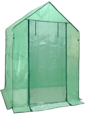 heyfurni Walk in Greenhouse PE Cover Replacement, Reinforced 3 Tier Growhouse Green Cover H195cm × W143cm × D73cm, Heavy Duty PE Cover Only Includ
