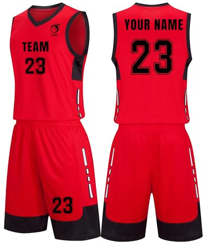 Generisch Basketball Trikot Herren Kinder, Personalisiert Basketball Jersey mit Eigenem Namen Nummer Logo