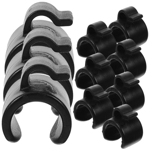 Clip per Cavi per Treppiede e Palo 20 Pezzi Nero Plastico 25mm | Supporto Microfono, Uso Live Streaming e Outdoor, Facile Installazione, Riduce Inciampi