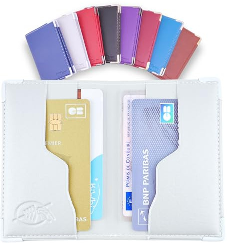 Ugozen Kartenetui RFID Blocker Checkkartenetui Klein Kreditkartenetui Für Herren & Damen – 4 Kartensteckplatz Kartenetui Blocker Mit Schutz Für Bankkarten, Kreditkarten Hülle Metall-Ecken (Grau)