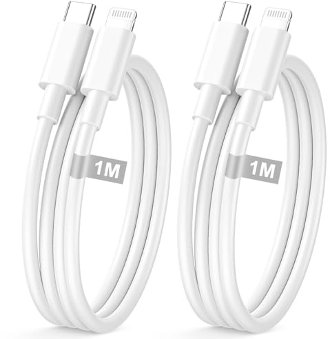 Ladekabel iPhone Schnellladekabel 1M 2Pack [Apple MFi Zertifiziert], iPhone Ladekabel Lightning Kabel USB C Lightning Kabel phone Charger Cable für phone 14/14 Pro/13/13 Pro/12/11/XR/8/7/6/5/SE/iPad