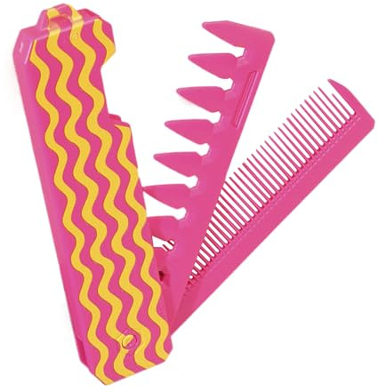 Pettine pieghevole – Pettine tascabile con denti fini | Raddrizzatore per capelli a denti fini per la cura quotidiana dei capelli | e barba con copertura per uomo