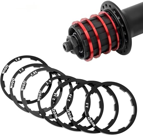 GSKQCRPR 8 Stück Fahrrad Spacer Set Schwarz 1/1.5/2/2.18/2.35/2.5mm Dicke Für Innenlager, Kassette & Felgenmontage Bei MTB & Rennrad