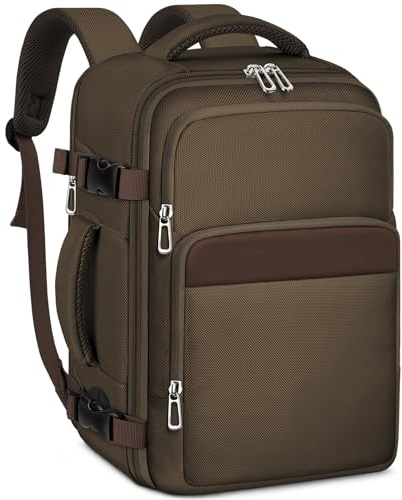 OTAHGK Zaino da Viaggio 40 × 20 × 25 per Ryanair, Bagaglio a Mano Sotto il Sedile Aereo Borsa da Cabina Voli Zaini Casual Valigia Ufficio Scolastico Lavoro Borse Adatto a Laptop da 14 pollici-Marrone