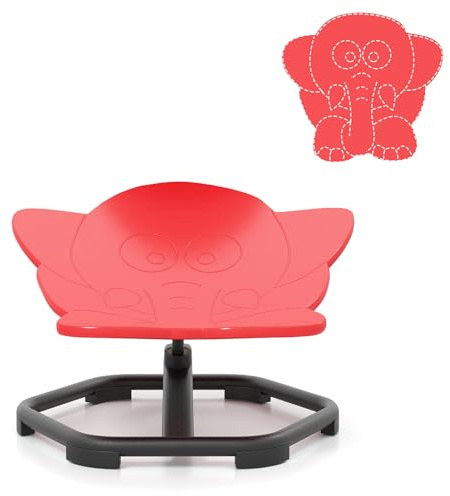 LIFEZEAL Silla Giratoria Sensorial para Niños, Sillón Giratorio 360° con Base Antideslizante, Asiento Oscilante para Coordinación Motor y Terapia Vestibular (Rojo)