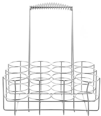 CHICAMPERA Organizador De Botellas De Cerveza Metálico Unidades Pequeño Portable con Asa Resistente para Almacenamiento y Transporte Hogar y Barbacoa