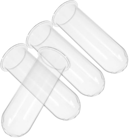 Vase à Plantes Hydroponiques en Tubes de Verre Transparents 4 Pièces | Verre, Format Compact pour Table de Nuit et Jardin, Anti-usure, Gain de Place