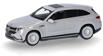 Herpa Modellauto Mercedes-Benz EQC AMG, signalgrau, Miniatur im Maßstab 1:87, Sammlerstück, Made in Germany, Modell aus Kunststoff