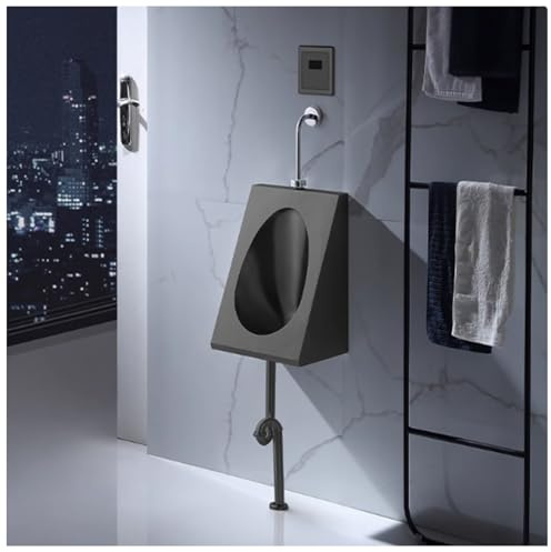 Wall-Mounted Men's Flushing Urinal, 304 Stainless Steel Toilet Men's Urinal Troughs with Sensor Flush Valve, Male Sanitary Ware Public Toilet Urinal for Bathrooms