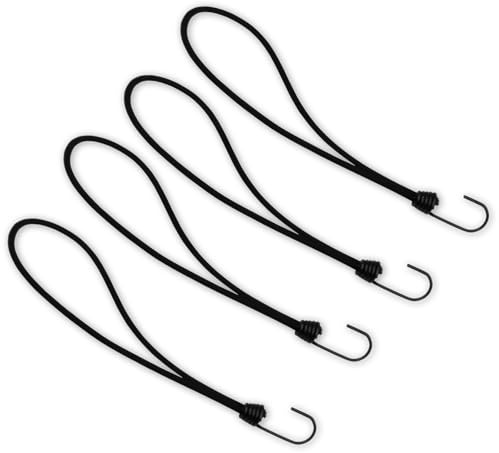 4 Pcs Long wheelie bin lock With Hooks Elastic Straps With Hooks Bungee Straps, For Securing Tarps, Luggage, Tents, Bikes Or Caravan Camping 6 MM