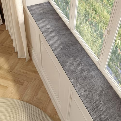 QHanky Cuttable Diatomaceous Earth Mat For Windowsill,20x100cm Super Absorbent Rubber Backed Non-Slip Windowsill Mat,Quick Drying Easy To Clean Pad,for Hallway Bedroom Home (Multicolour E)