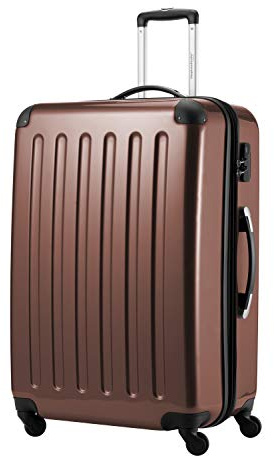 HAUPTSTADTKOFFER - Alex - Hartschalen-Koffer Koffer Trolley Rollkoffer Reisekoffer Erweiterbar, 4 Rollen, 75 cm, 119 Liter, Braun